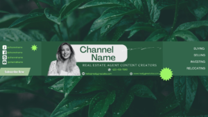 real estate agent youtube green banner 70